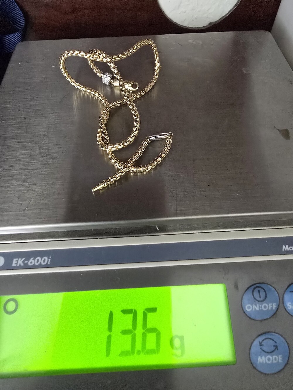 Rare $11999 FOPE Eka Diamond 18k Yellow Gold Small Link Necklace, 17" - Picture 10 of 10